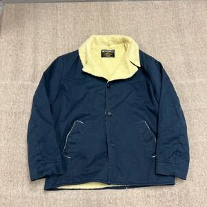 Vintage Sears Western Sherpa Jacket Medium Blue 1970s